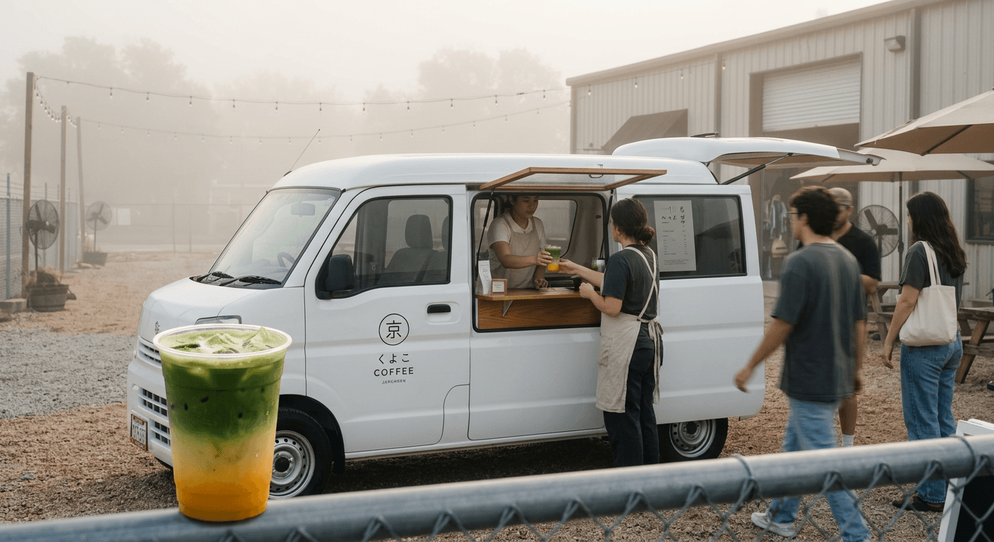 Inside Kyoko Coffee: The Japanese Microvan Brewing Austin’s Most Instagrammable Matcha at Highland Collective