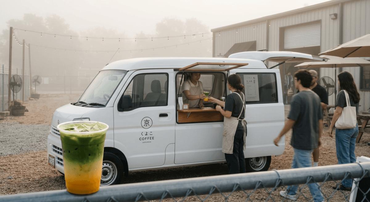 Inside Kyoko Coffee: The Japanese Microvan Brewing Austin’s Most Instagrammable Matcha at Highland Collective